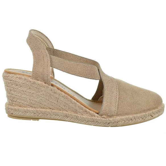20190 Mediterranea Alpargata 20190 MEDITERRÁNEA. Sandalia Alpargata textil con elásticos laterales y plantilla acolchada. Piso c