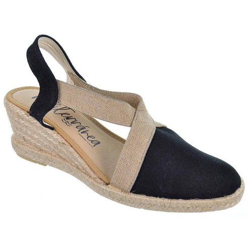 20190 Mediterranea Alpargata 20190 MEDITERRÁNEA. Sandalia Alpargata textil con elásticos laterales y plantilla acolchada. Piso c