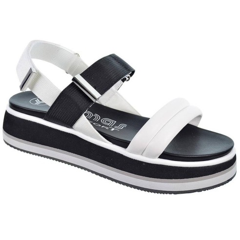 Lis Yumas Sandalia Plataforma LIS YUMAS SANDALIA PLATAFORMA. Fabricado en piel y textil con velcro regulable en talón y empeine.