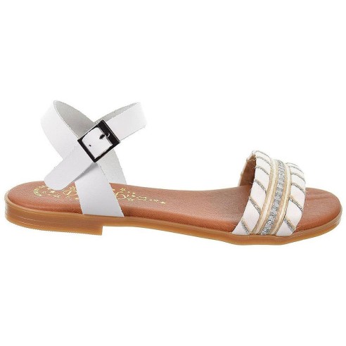 2472 Duendy Sandalia 2472 DUENDY SANDALIA. En piel con pala combinada en fantasía . Plantilla de piel acolchada muy confortable 