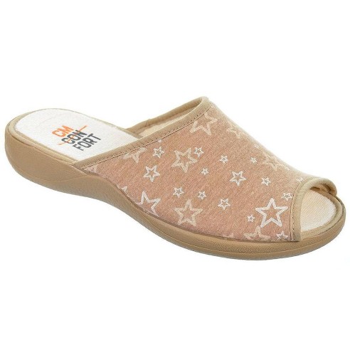 20243 Cmconfort Zapatilla Casa 20243 CMCONFORT. Zapatilla textil destalonada con puntera abierta, plantilla textil acolchada. Pi