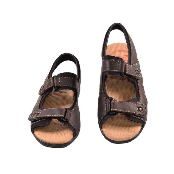 10 Duendy Sandalia Sandalia piel nobuck con forrado interior en textil acolchado. Plantilla piel. Cierre con doble velcro en pal