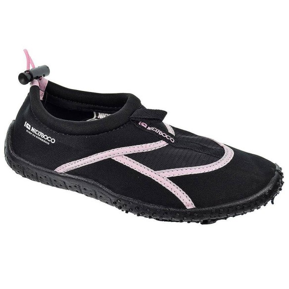 Rouf22 Nicoboco Escarpin Escarpin textil elástico y rejilla para el agua. Cierre con elástico ajustable al tobillo. Suela de gom