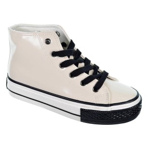 53301 B&W Zapatilla Bota Zapatilla con caña alta en charol y forro textil. Cierre con cremallera en lateral interior y cordones  2