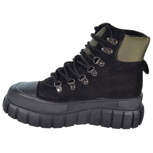 22207 Isteria Botín Botín en antelina y forrado interior textil. Cierre en cordones ajustables. Piso con plataforma de goma anti