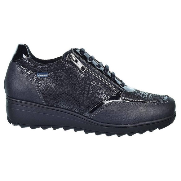 55051 Baerchi Zapato confort Zapato ancho especial. Piel combinada en textil grabado, forro textil acolchado y plantilla extraíb