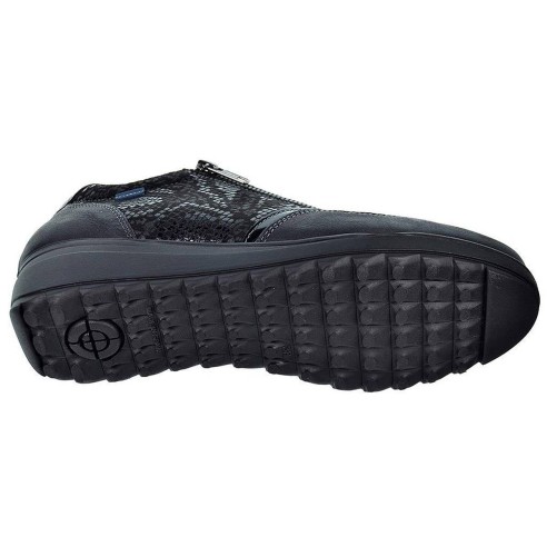 55051 Baerchi Zapato confort Zapato ancho especial. Piel combinada en textil grabado, forro textil acolchado y plantilla extraíb