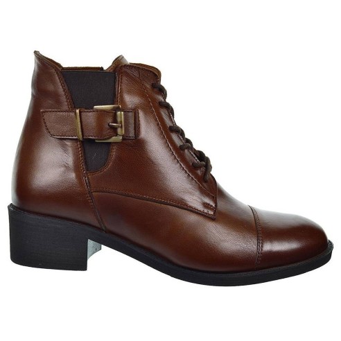 L701 Treintas 30s Botín Botín de piel, forro y plantilla textil. Cordones, cremallera interior y elástico exterior. Suela de gom