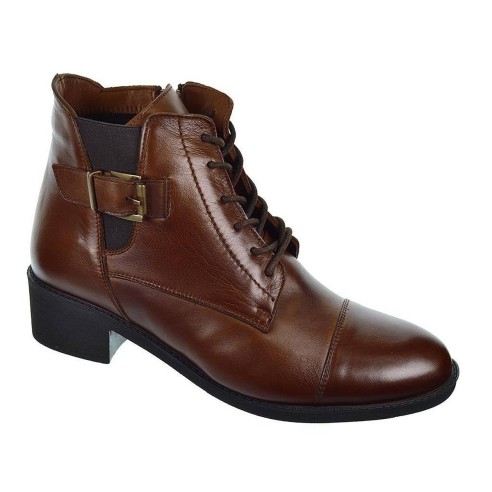 L701 Treintas 30s Botín Botín de piel, forro y plantilla textil. Cordones, cremallera interior y elástico exterior. Suela de gom