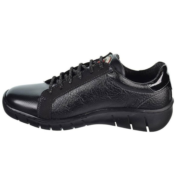 60606 Baerchi Zapato confort Zapato de piel. Forro y plantilla en textil acolchado transpirable. Con cordones ajustables y crema