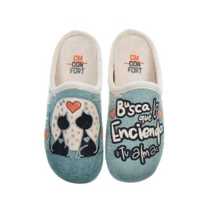 20365 CMConfort Zapatilla Casa Zapatilla destalonada en textil muy suave y plantilla acolchada para un máximo confort. Piso de g