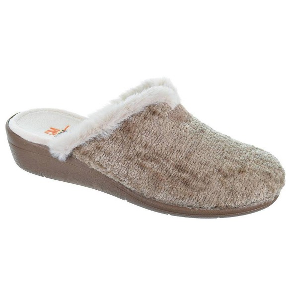 20288 CM Confort Zapatilla Casa Zapatilla destalonada en textil muy suave y plantilla acolchada para un máximo confort. Piso de 