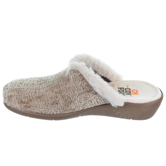 20288 CM Confort Zapatilla Casa Zapatilla destalonada en textil muy suave y plantilla acolchada para un máximo confort. Piso de 