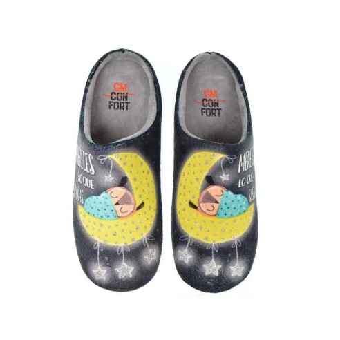 20356 CMConfort Zapatilla Casa Zapatilla estar por casa. Destalonada en textil muy suave y plantilla acolchada para un máximo co