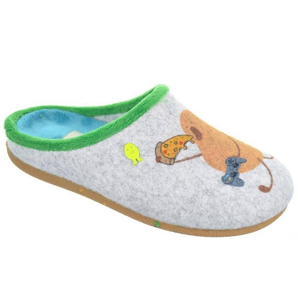 Navan Potatoes Zapatilla Casa Zapatillas destalonadas estampado de fieltro reciclado. Planta afelpada de tejido poliéster. Plant