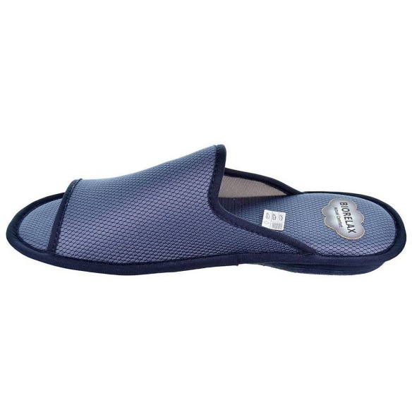 1576 Biorelax Zapatilla destalonada de estar por casa. Puntera abierta en textil . transpirable. Antideslizante. pies delicados