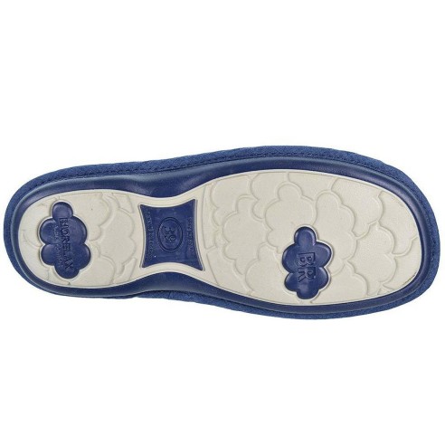 1576 Biorelax Zapatilla destalonada de estar por casa. Puntera abierta en textil . transpirable. Antideslizante. pies delicados