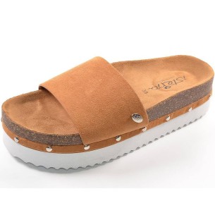 8076 Isteria Zueco Sandalia Zueco antelina con planta bío en textil y suela con plataforma de eva termoconformada. Ideales para 