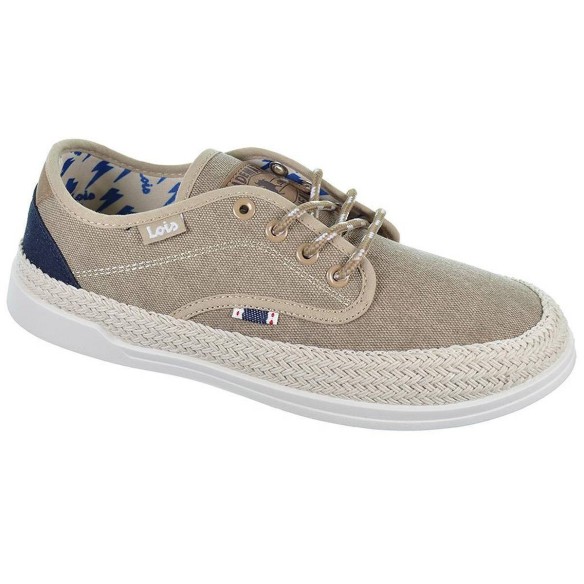 Zapatilla de lona Forro interior y plantilla textil acolchado. Cordones ajustables. Suela de caucho y revestimiento en yute.