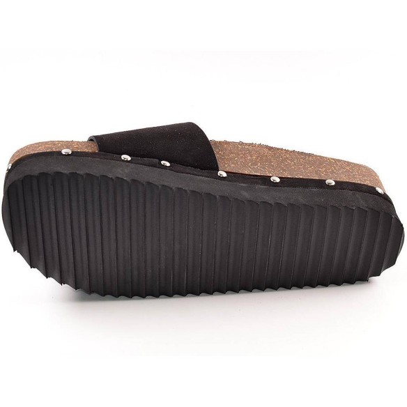 8076 Isteria Zueco Sandalia Zueco antelina con planta bío en textil y suela con plataforma de eva termoconformada. Ideales para 