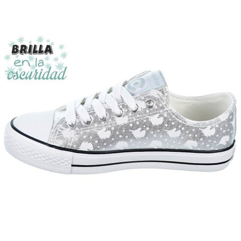 Conguitos Zapatilla Textil 128321Niña . En metalizado, con estampado que brillan en la oscuridad. Forro interior textil