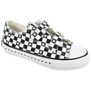 128323 Conguitos Zapatilla de lona. Estampado de cuadros y forro interior textil. velcro. Piso y puntera de goma antideslizante 2