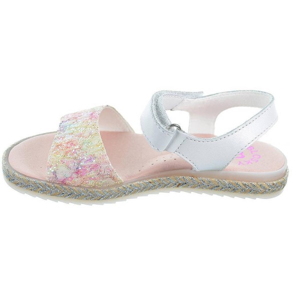 420908 Pablosky Sandalia textil piel cierre en velcro. Plantilla textil acolchada antibacterias. Suela goma perfil yute