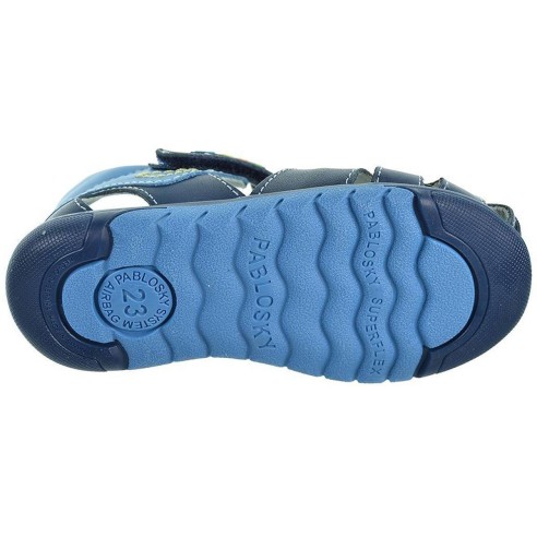 026121 Pablosky Sandalia en piel. velcro plantilla acolchada absorbente y anti bacterias. Piso de goma