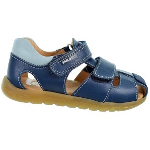 025821 Pablosky Sandalia en piel, velcro y plantilla acolchada absorbente y anti bacterias. Piso de goma antideslizante