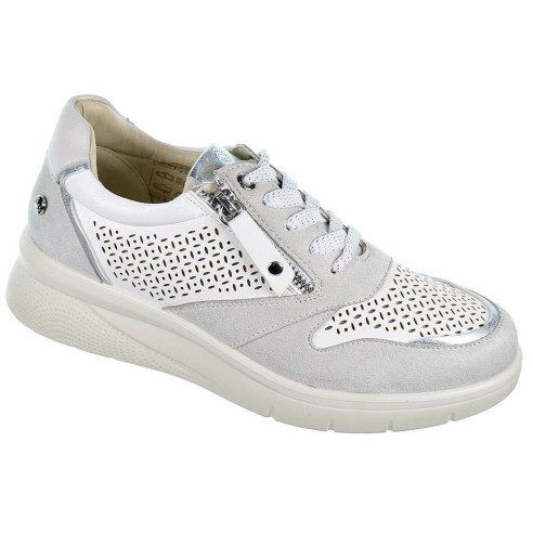 23388 Amarpies Zapato Casual de Mujer. Sintético perforada. Plantilla acolchada confort extraíble. Cordones. Suela Cuña