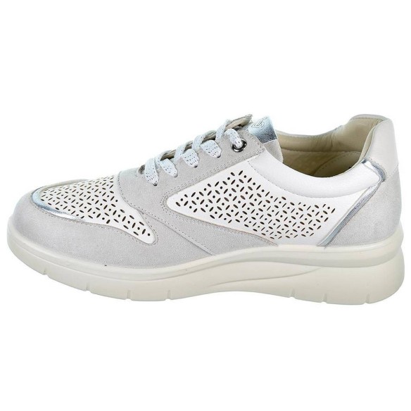 23388 Amarpies Zapato Casual de Mujer. Sintético perforada. Plantilla acolchada confort extraíble. Cordones. Suela Cuña