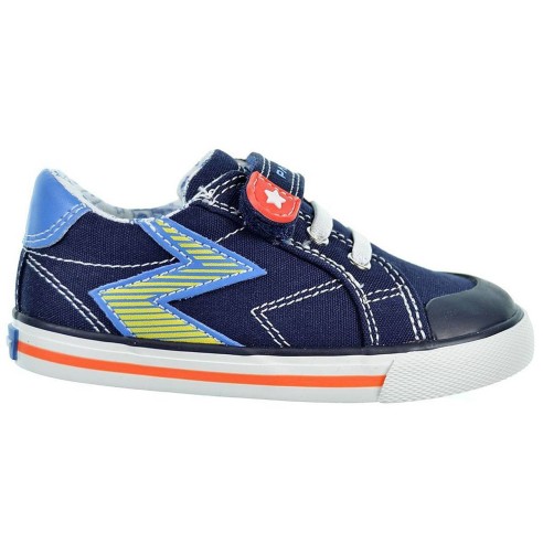 971421 Pablosky Zapatilla Lona reforzada con puntera de goma. Plantilla de piel . Cordones elásticos y velcro. Antideslizante