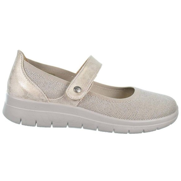 23463 Amarpies Zapato Confort en textil y sintético. Plantilla acolchada. Velcro. Suela de caucho con cuña muy ligera y flexible