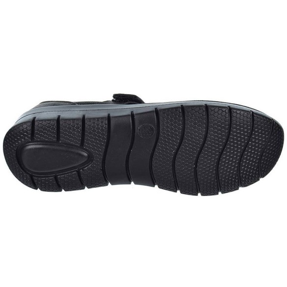 23463 Amarpies Zapato Confort en textil y sintético. Plantilla acolchada. Velcro. Suela de caucho con cuña muy ligera y flexible