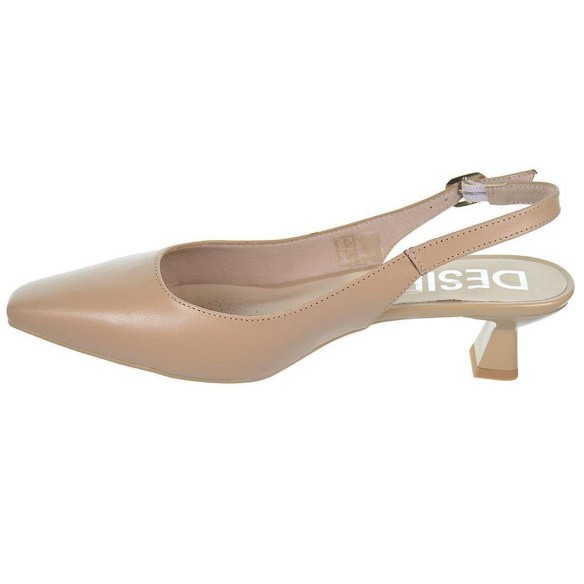 Elba3 Desireé Zapato piel destalonado. Hebilla en talón. Plantilla  acolchada transpirable. Tacón de 4,5cm. antideslizante.