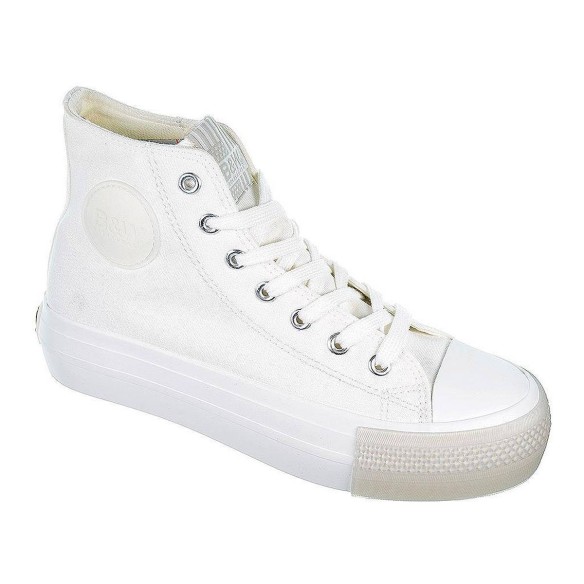 B&W Zapatilla Bota Lona caña alta, forro textil. Con cordones . Piso de plataforma y puntera de goma antideslizante.