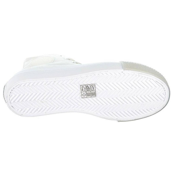 B&W Zapatilla Bota Lona caña alta, forro textil. Con cordones . Piso de plataforma y puntera de goma antideslizante.