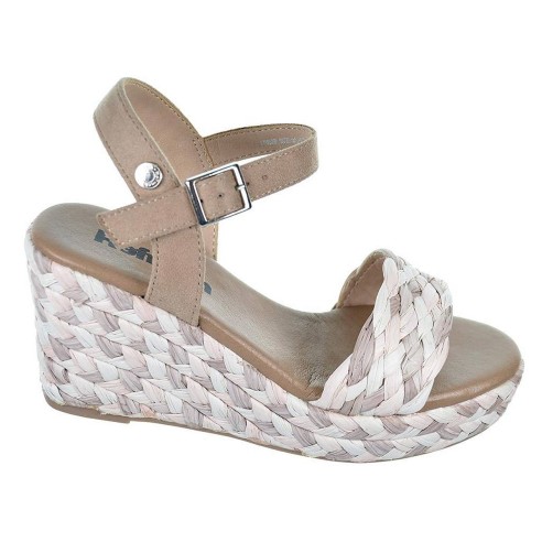 170529 Refresh Sandalia de rafia trenzada. Hebilla. Forro textil. Plantilla acolchada. Plataforma yute. cuña 8cm. Antideslizante