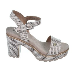 170651 Refresh Sandalia textil Confort. con hebilla. Piso plataforma forrado en textil y tacón ancho de 10cm. antideslizante. 2