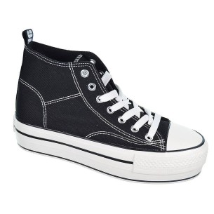 21454 DNG Zapatilla bota de lona Forro textil. Cierre en cordones. Piso con plataforma y puntera de goma antideslizante. Bamba