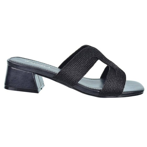 D´Angela Sandalia textil. Plantilla acolchada y tacón ancho con altura de 4cm.aprox. Para eventos y ceremonias.