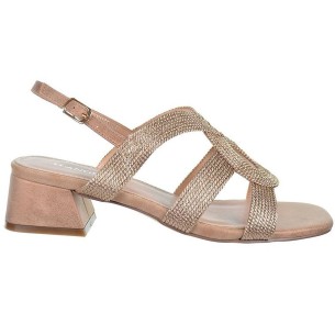 23108  D´Angela Sandalia textil. Cierre con hebilla regulable. Tacón ancho con altura de 5cm.aprox. Para eventos y ceremonias.