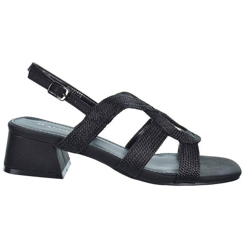 23108  D´Angela Sandalia textil. Cierre con hebilla regulable. Tacón ancho con altura de 5cm.aprox. Para eventos y ceremonias.