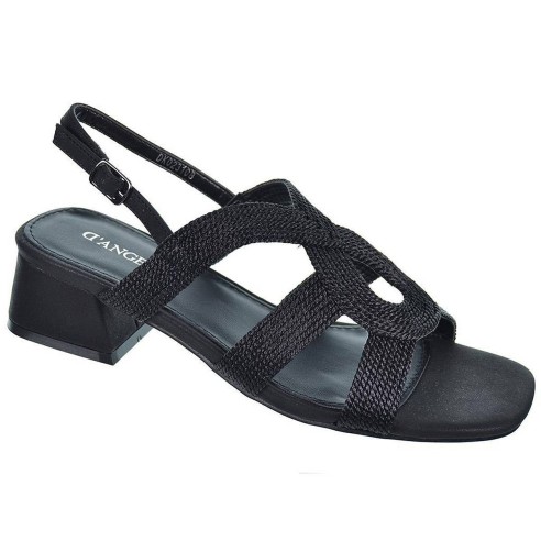 23108  D´Angela Sandalia textil. Cierre con hebilla regulable. Tacón ancho con altura de 5cm.aprox. Para eventos y ceremonias.