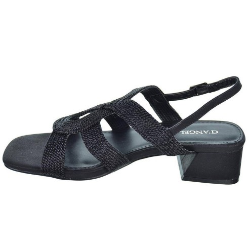 23108  D´Angela Sandalia textil. Cierre con hebilla regulable. Tacón ancho con altura de 5cm.aprox. Para eventos y ceremonias.