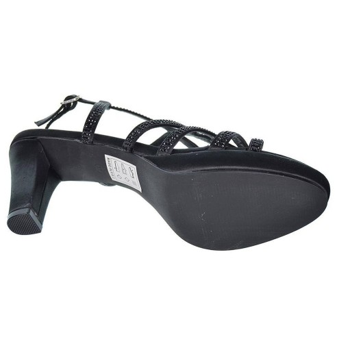 D´Angela Sandalia de fiesta textil. Cierre con hebilla regulable. Piso con plataforma y tacón 7cm.aprox. Eventos o ceremonias.