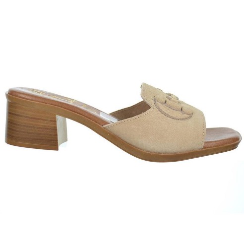 Oh! My Sandals Zueco en piel serraje Plantilla piel acolchada, muy confortable. Suela antideslizante, con tacón de 4,5cm