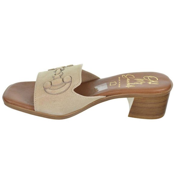 Oh! My Sandals Zueco en piel serraje Plantilla piel acolchada, muy confortable. Suela antideslizante, con tacón de 4,5cm