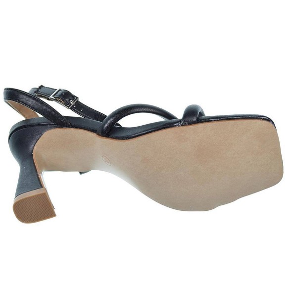 23075 D´Angela Sandalia sintético. Pulsera con hebilla. Piso con tacón forrado de 8cm. de altura. eventos o ceremonias.