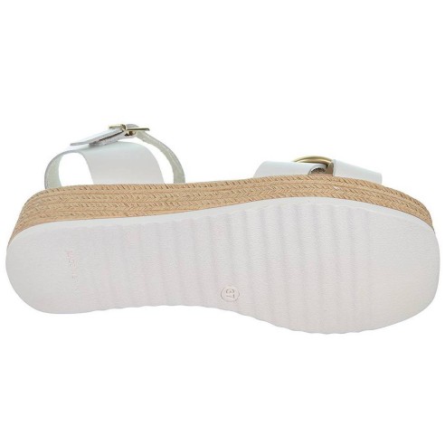 5210  Oh! My Sandals Sandalia piel. Plantilla confort y cierre en pulsera con hebilla. Plataforma e imitación yute, altura 4cm.